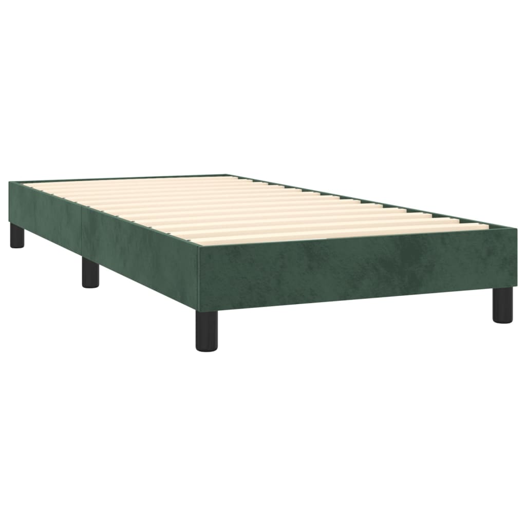 Sommier à lattes de lit avec matelas Vert foncé 90x200 cm