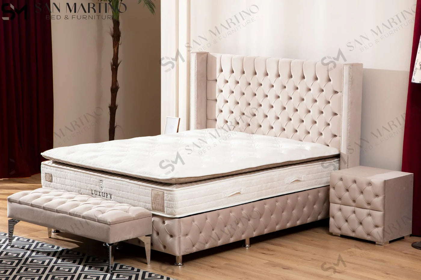 Lit Coffre PARIS Beige