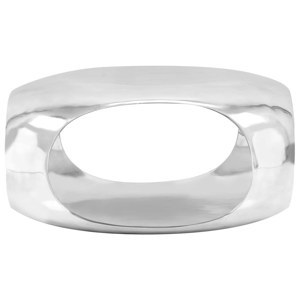 Table basse Aluminium moulé 70x70x32 cm Argenté