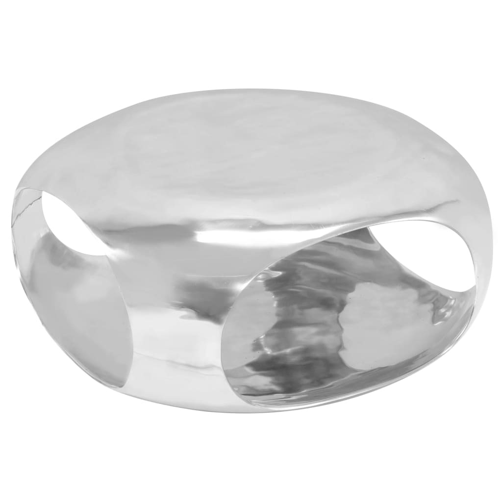 Table basse Aluminium moulé 70x70x32 cm Argenté