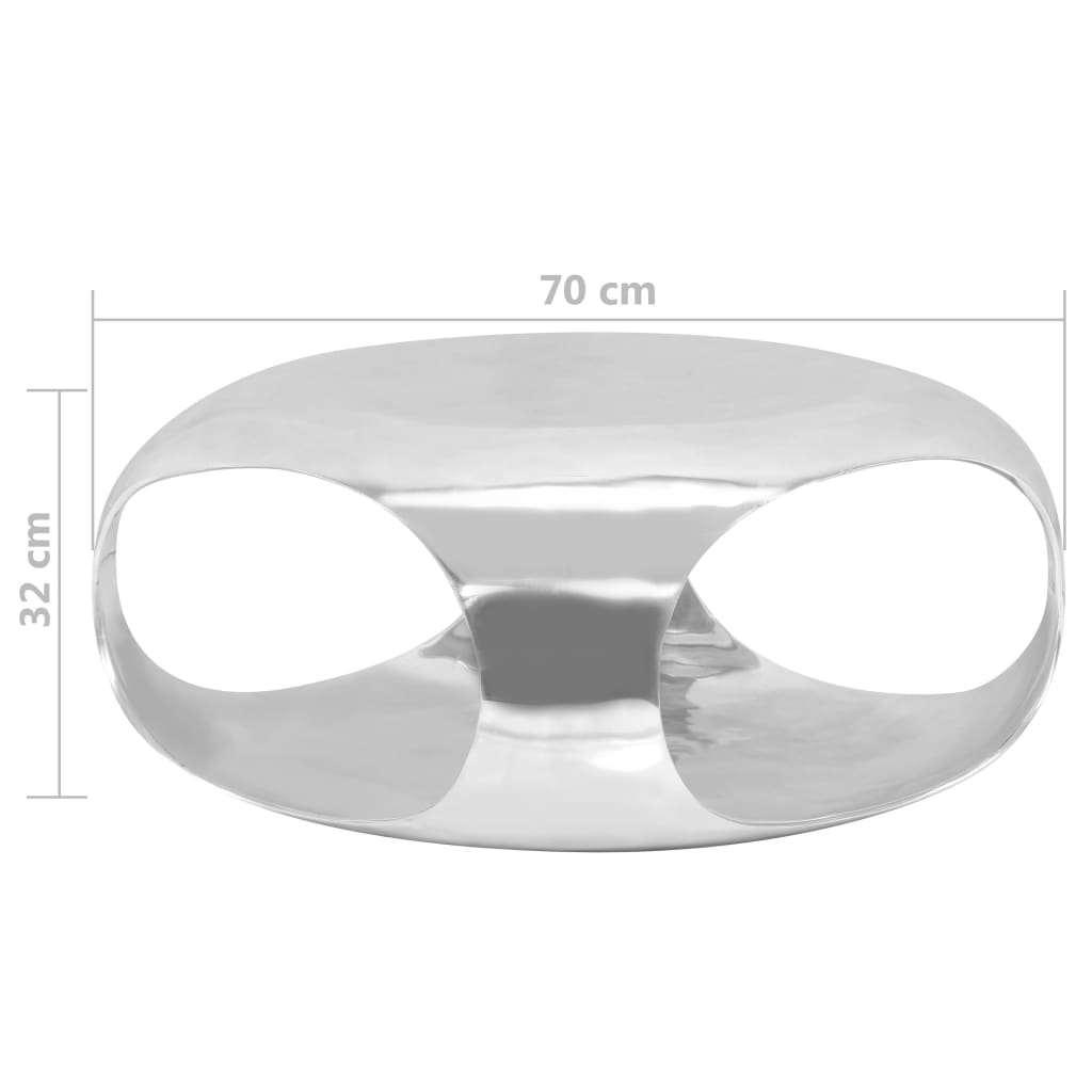 Table basse Aluminium moulé 70x70x32 cm Argenté