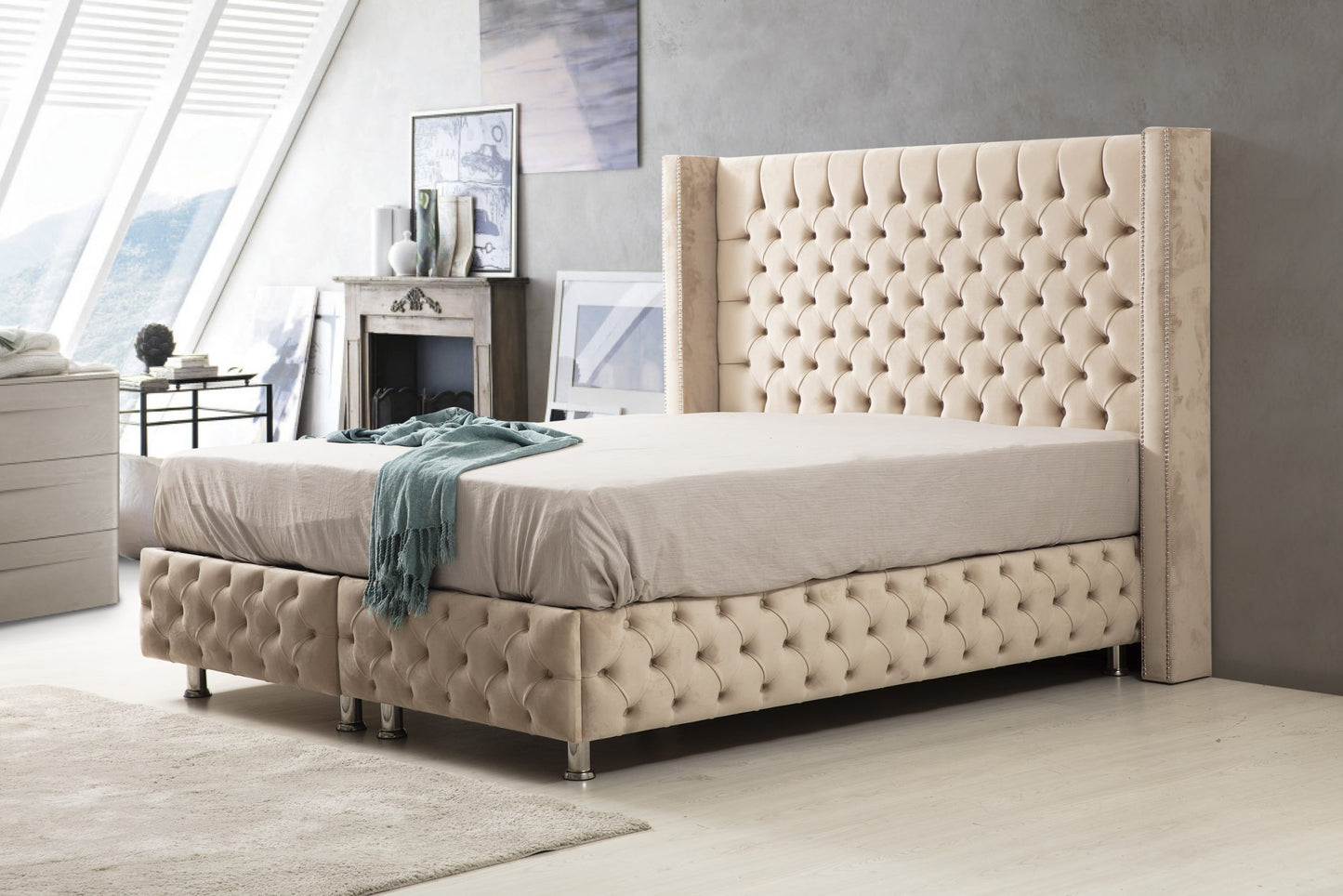 Lit Coffre PARIS Beige